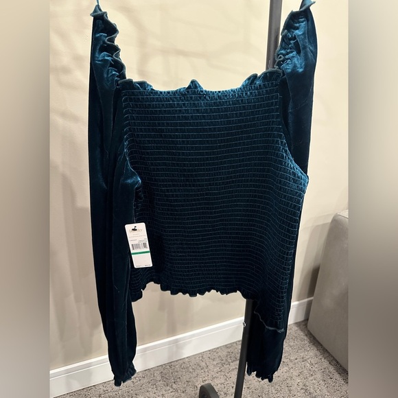 NWT Laundry by Shelli Seagal velvet baby doll smocked emerald green|size large - Picture 5 of 6